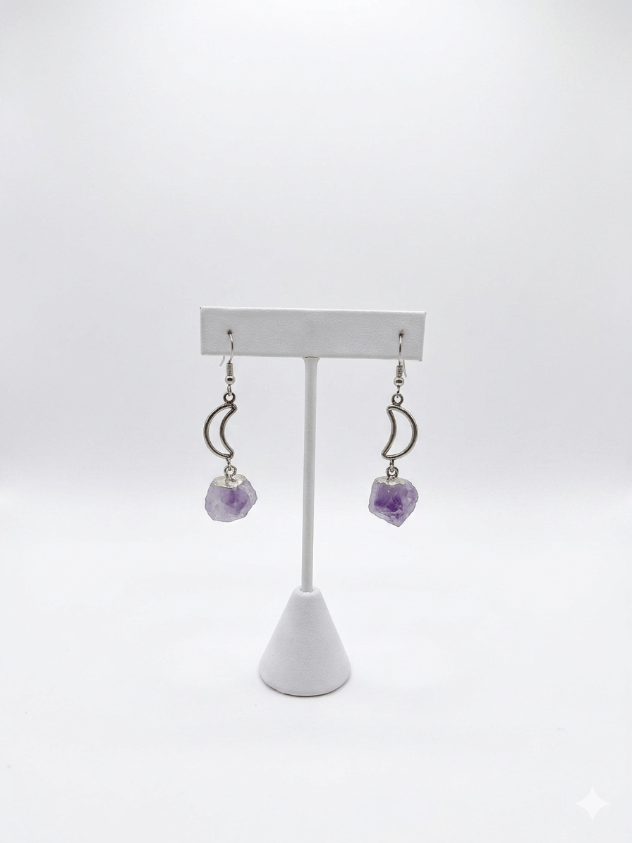 Amethyst Moon Dangle Earrings | The Harmony Store Earrings