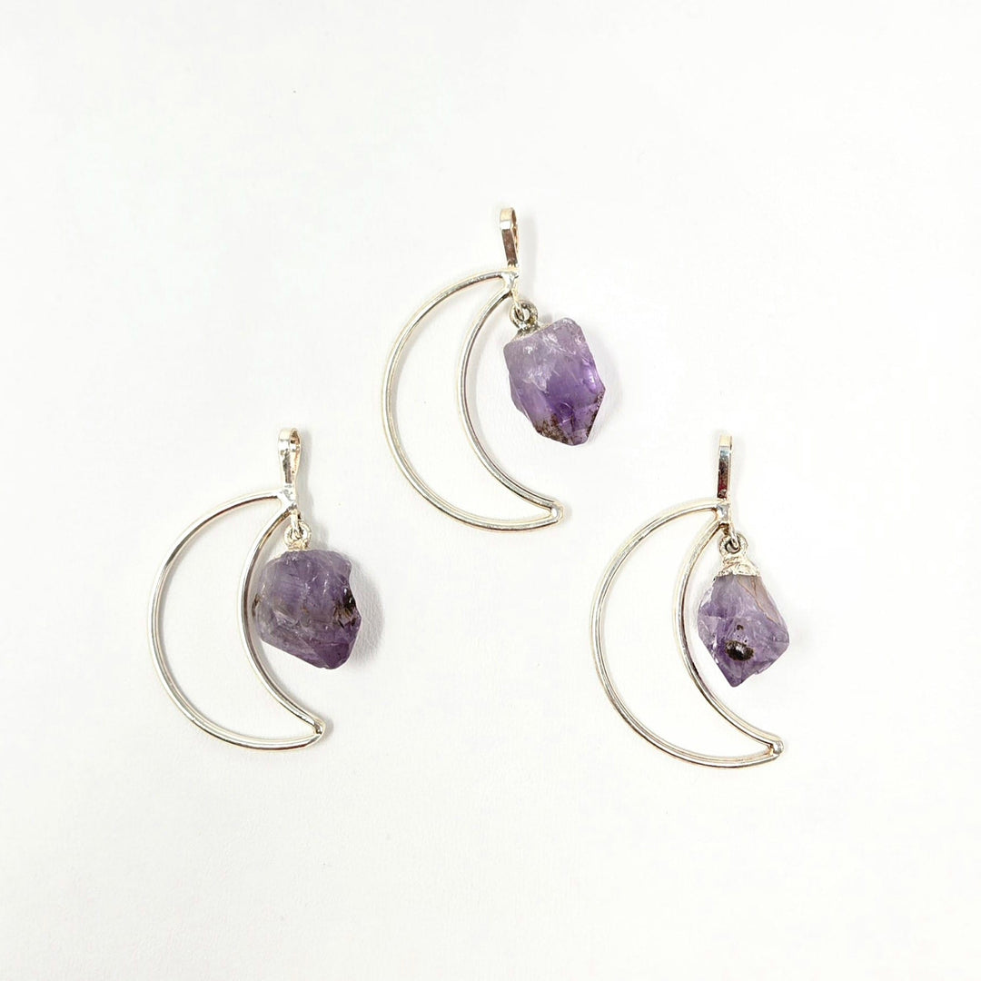 Amethyst Moon Dangle Necklace | The Harmony Store Necklace