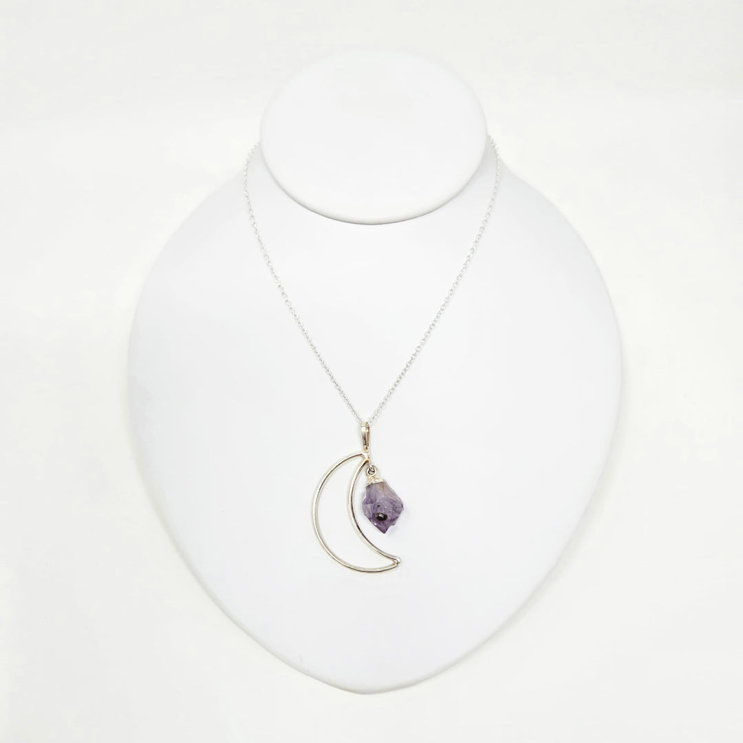 Amethyst Moon Dangle Necklace | The Harmony Store Necklace
