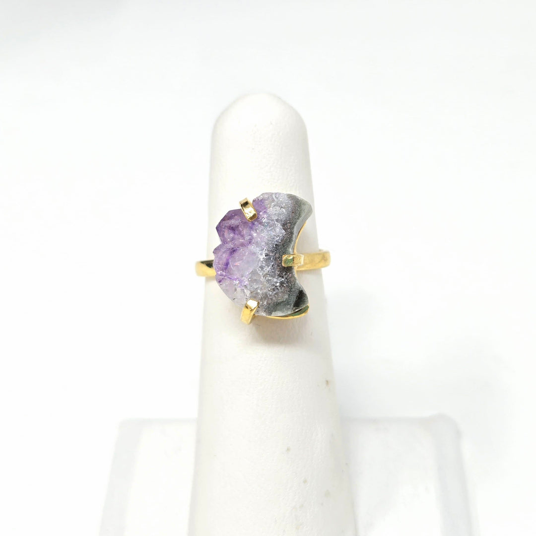 Amethyst Moon Druzy Band Ring | The Harmony Store Ring