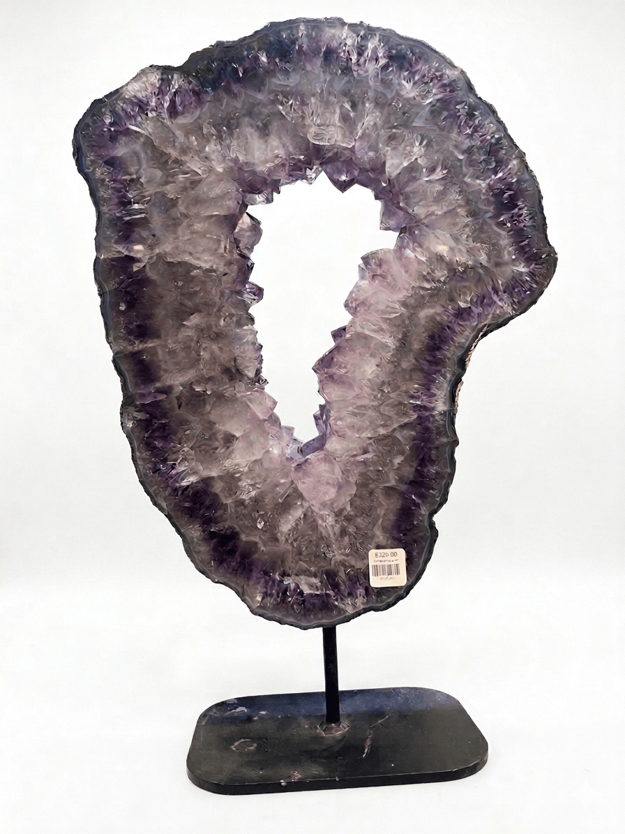 Amethyst Ring on Metal Display Base | The Harmony Store Specimen