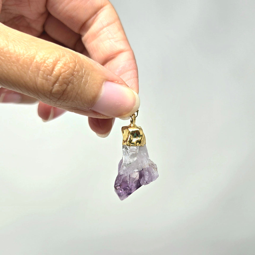 Amethyst Rough Gold Plated Necklace | The Harmony Store Necklace