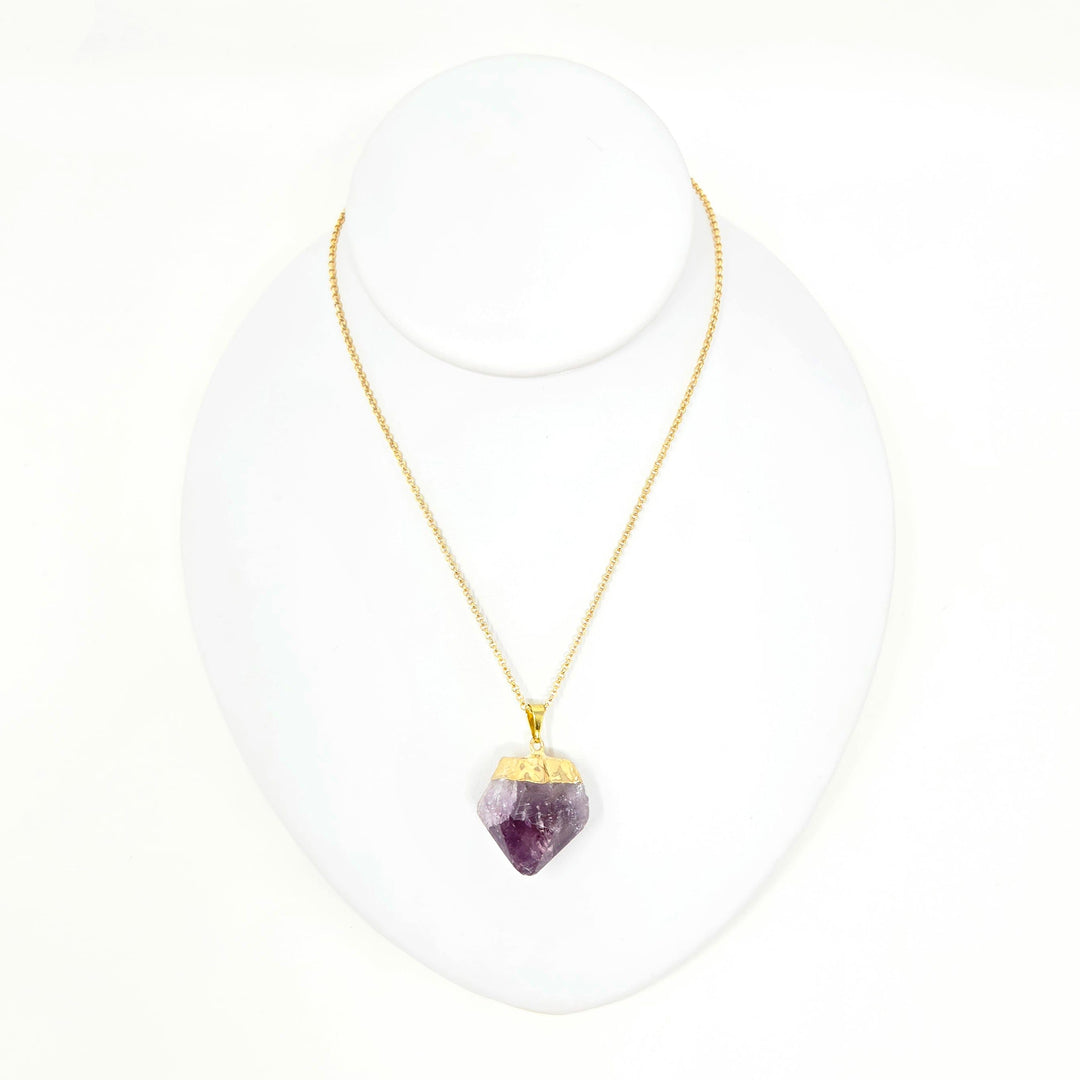 Amethyst Rough Gold Plated Necklace | The Harmony Store Necklace