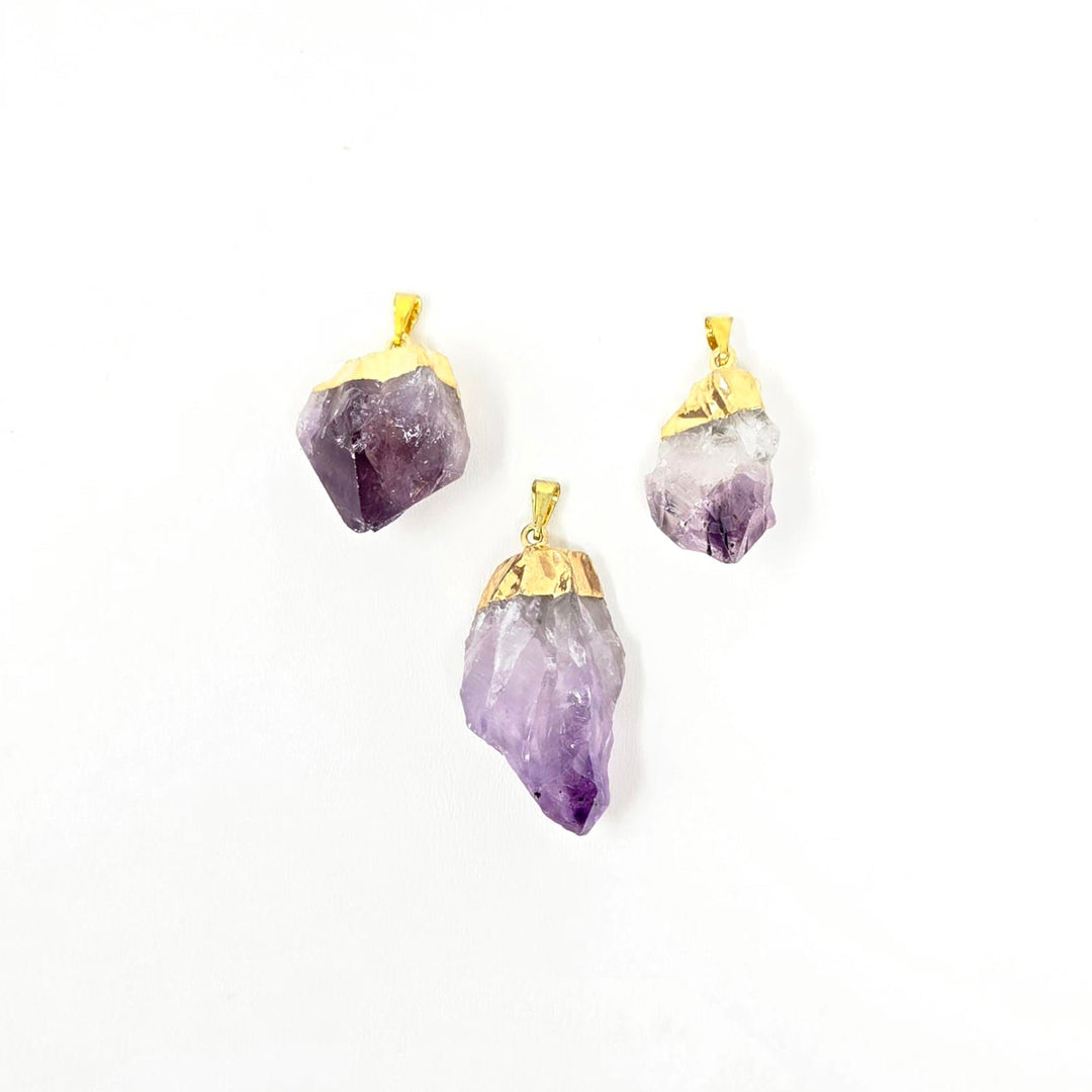Amethyst Rough Gold Plated Necklace | The Harmony Store Necklace