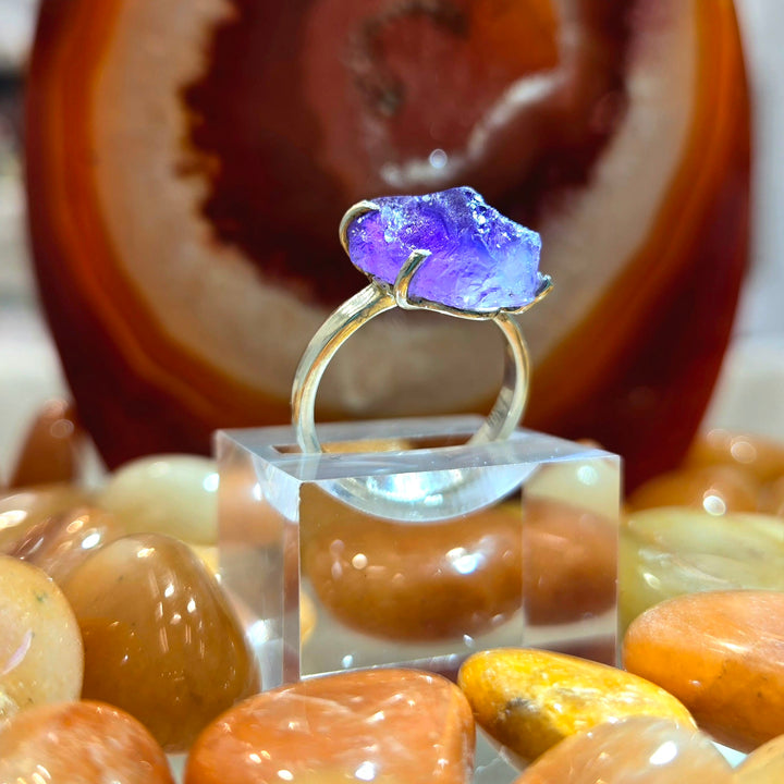 Amethyst Rough Prong 925 Silver Ring | The Harmony Store Ring