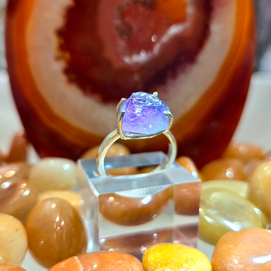 Amethyst Rough Prong 925 Silver Ring | The Harmony Store Ring