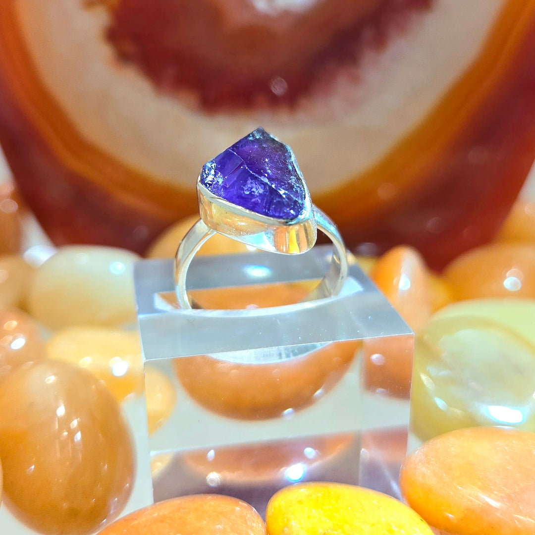 Rough Amethyst Sterling Silver Ring | The Harmony Store Ring