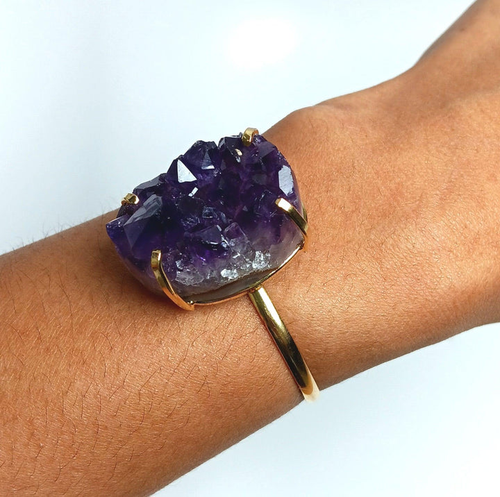 Amethyst Simple Band Bracelet Gold or Silver | The Harmony Store Bracelet