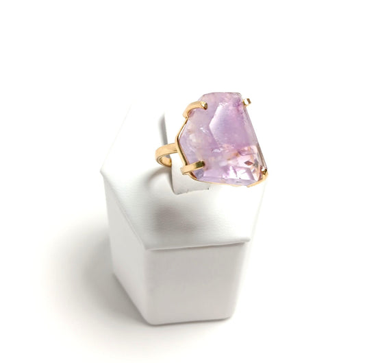 Amethyst Simple Wire Faceted Ring - The Harmony Store