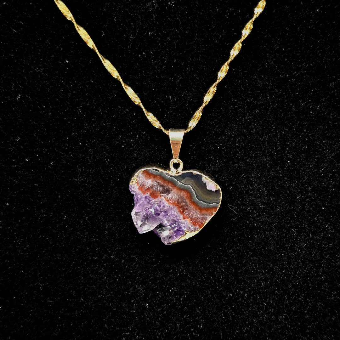 Amethyst Slice Necklace Crystal Slab
