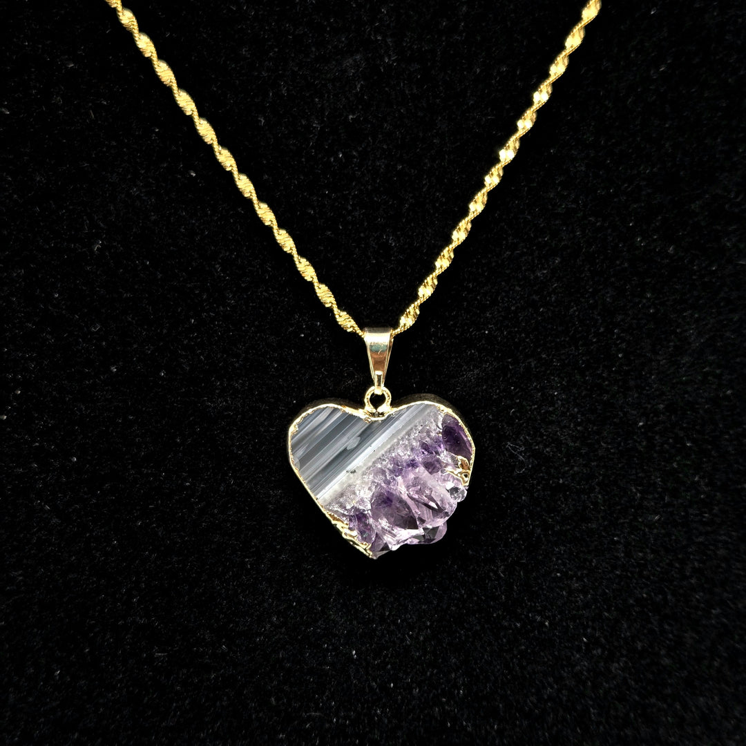 Amethyst Slice Necklace Crystal Slab