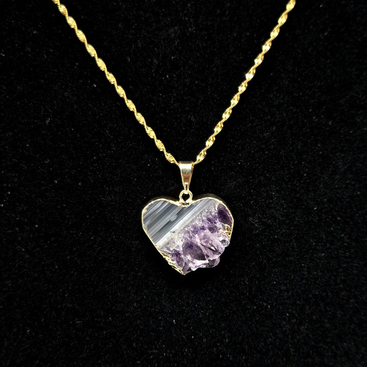 Amethyst Slice Necklace Crystal Slab
