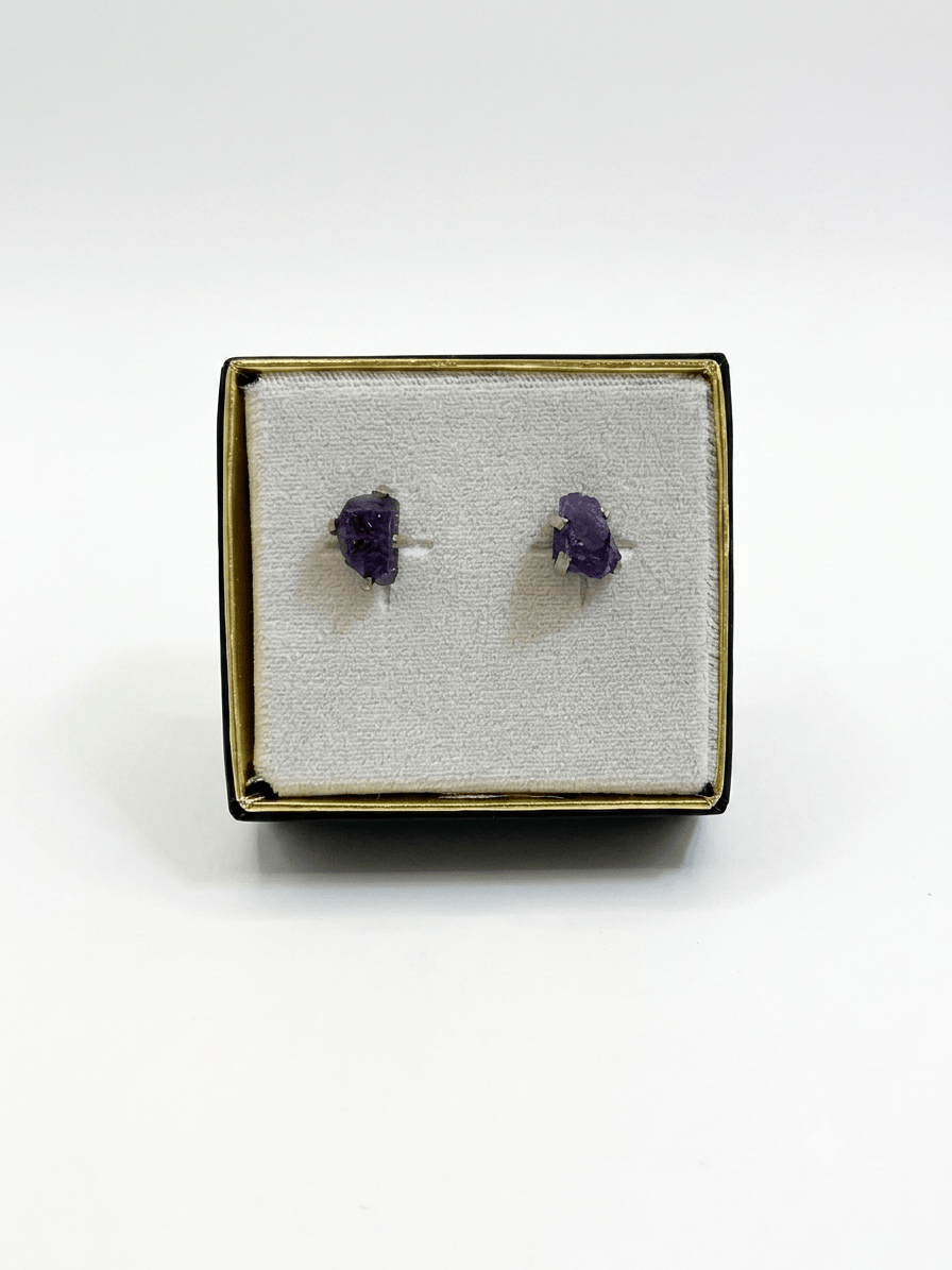 Amethyst 925 Silver Stud Earrings | The Harmony Store Earrings