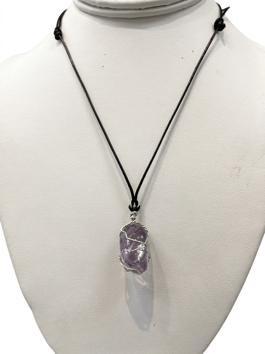 Amethyst Wire Wrapped Necklace | The Harmony Store Necklace