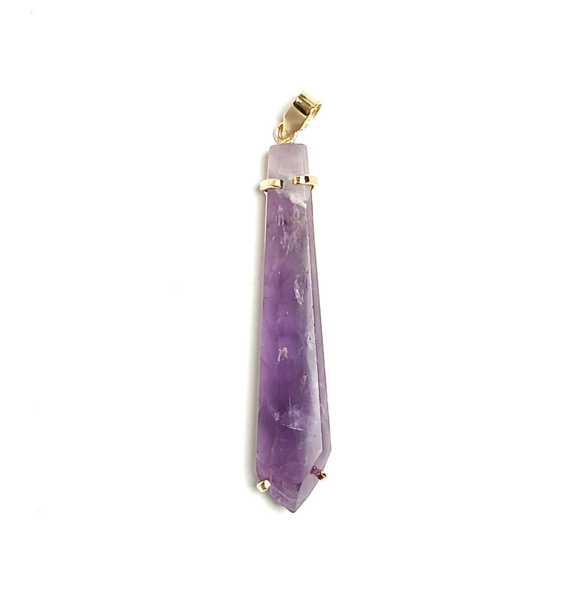 Amethyst Wand Claw Pendant - The Harmony Store