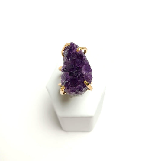 Amethyst Wire Druze Ring - The Harmony Store