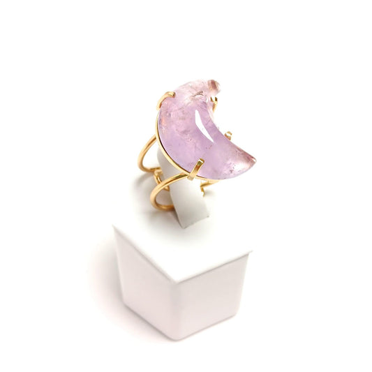 Amethyst Wire Moon Ring - The Harmony Store