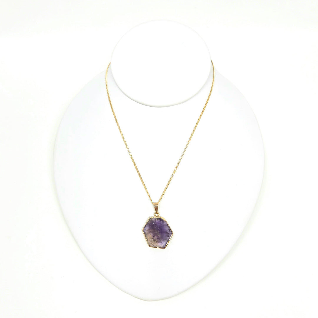 Ametrine Hexagonal Pendant Gold | The Harmony Store Pendant