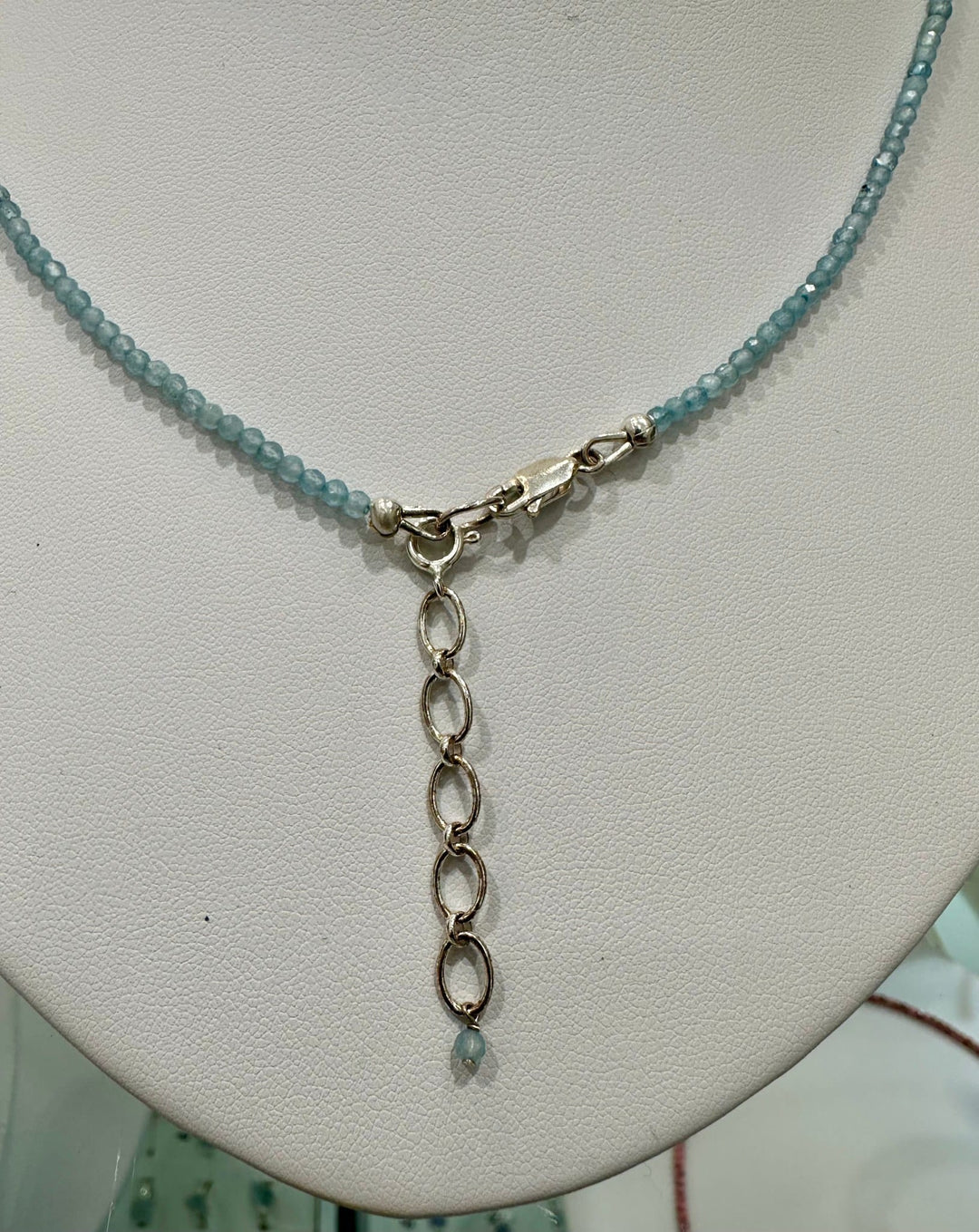 Aquamarine Faceted Silver Necklace 925 | The Harmony Store Necklace