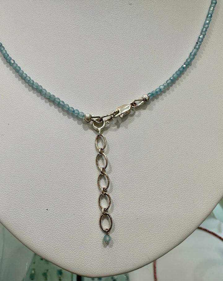 Aquamarine Faceted Silver Necklace 925 | The Harmony Store Necklace