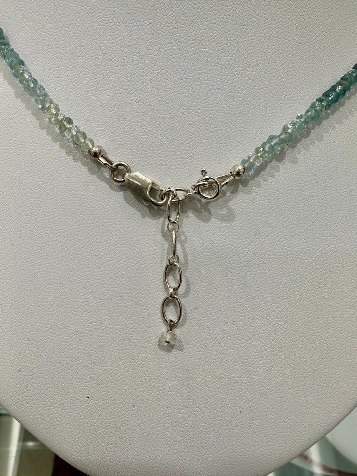 Aquamarine Morganite 925 Sterling Silver Necklace | The Harmony Store Multi Aqua + Mor : 2mm