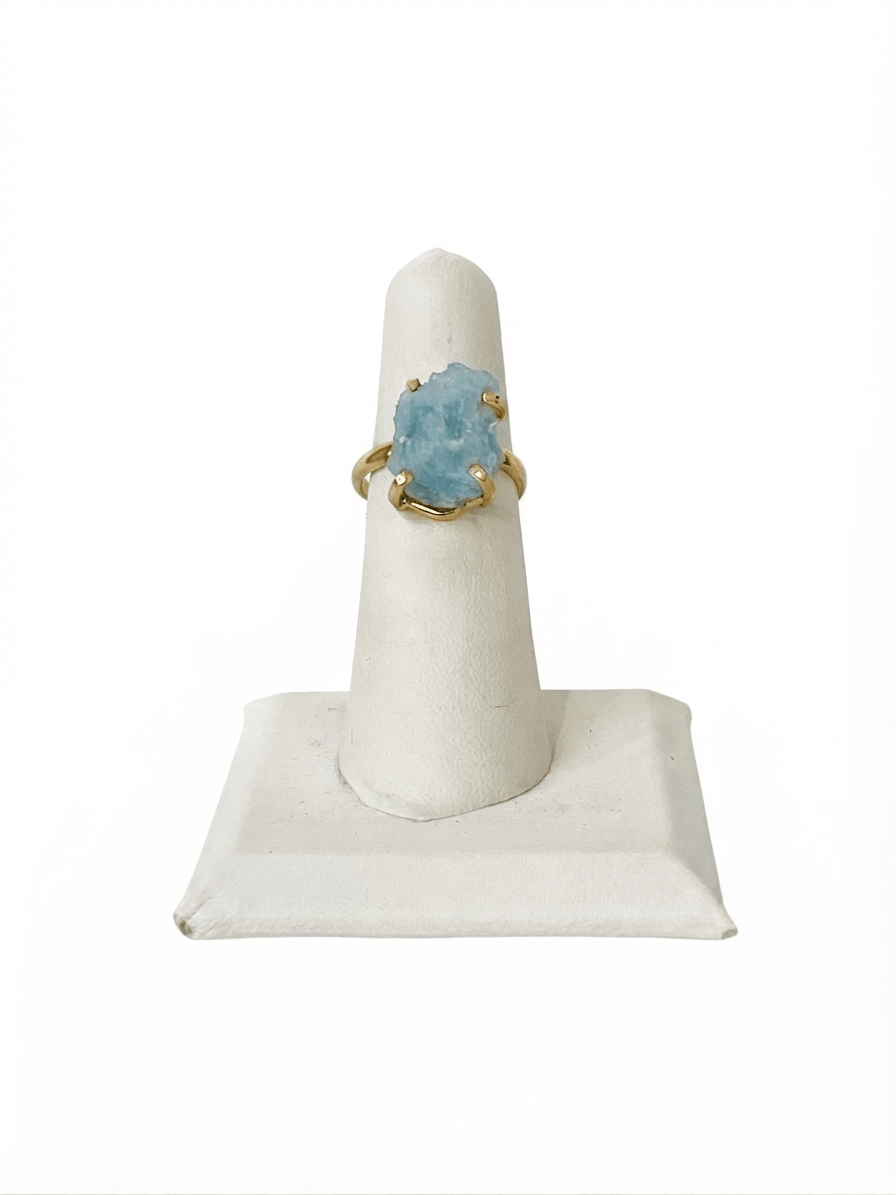 Aquamarine Raw Simple Band Ring | The Harmony Store Ring