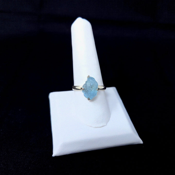 Aquamarine Rough Large 925 Ring | The Harmony Store Rough Large