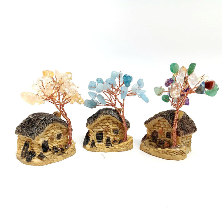 Aquamarine Tiny Crystal House Tree | The Harmony Store Crystal Tree