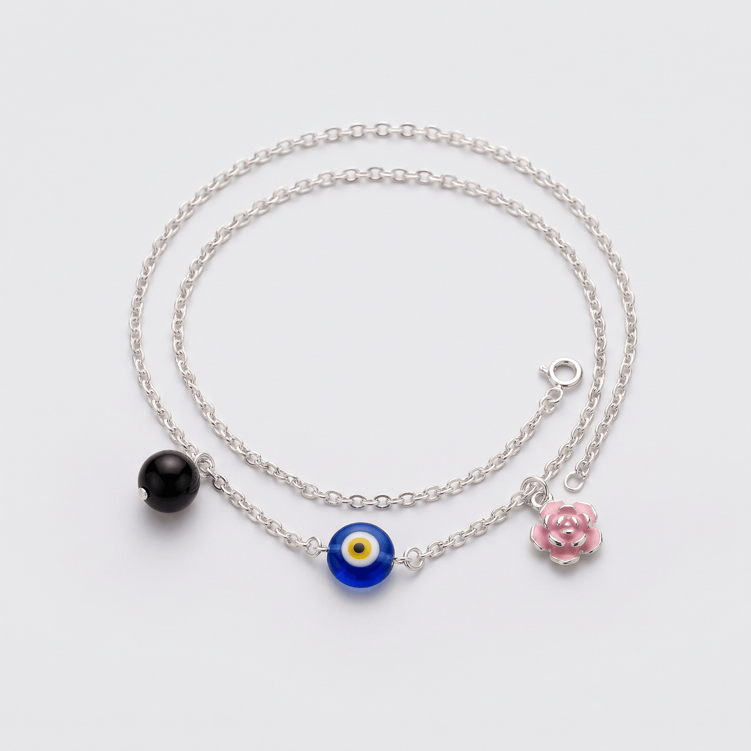 Azabache Evil Eye Peony Charm | The Harmony Store Evil Eye