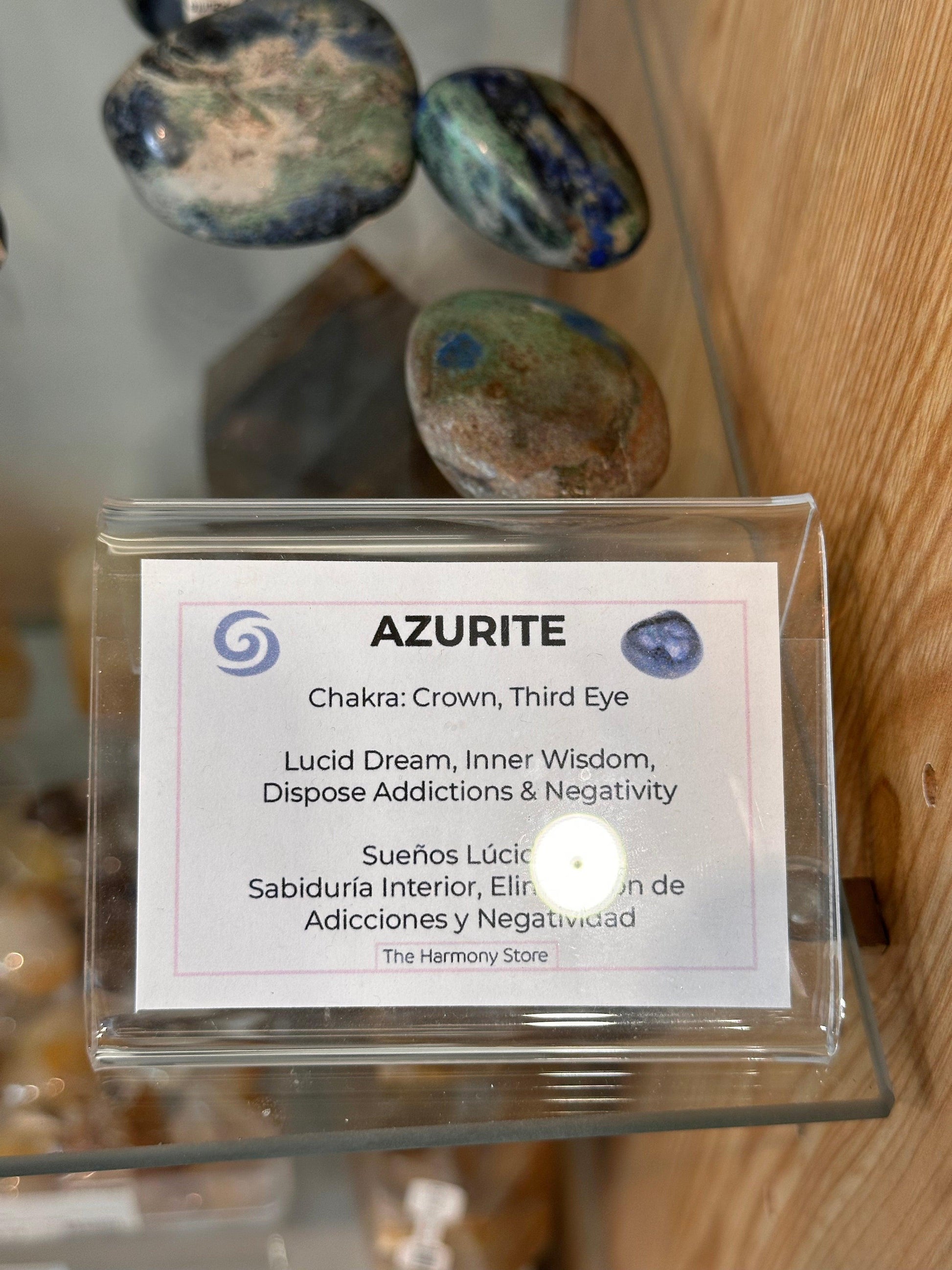Azurite Palm Stone Crystal - The Harmony Store