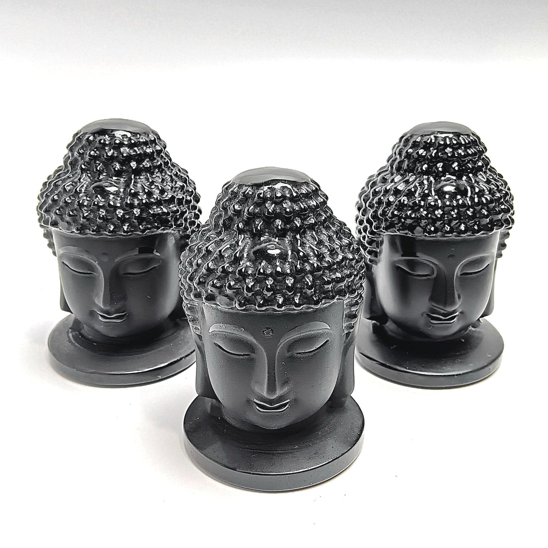 Black Obsidian Buddha Head | The Harmony Store Statue