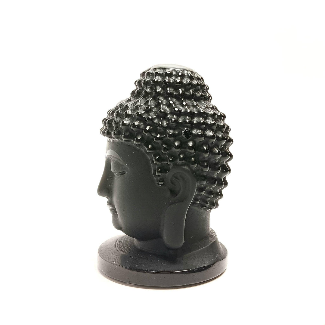 Black Obsidian Buddha Head | The Harmony Store Statue