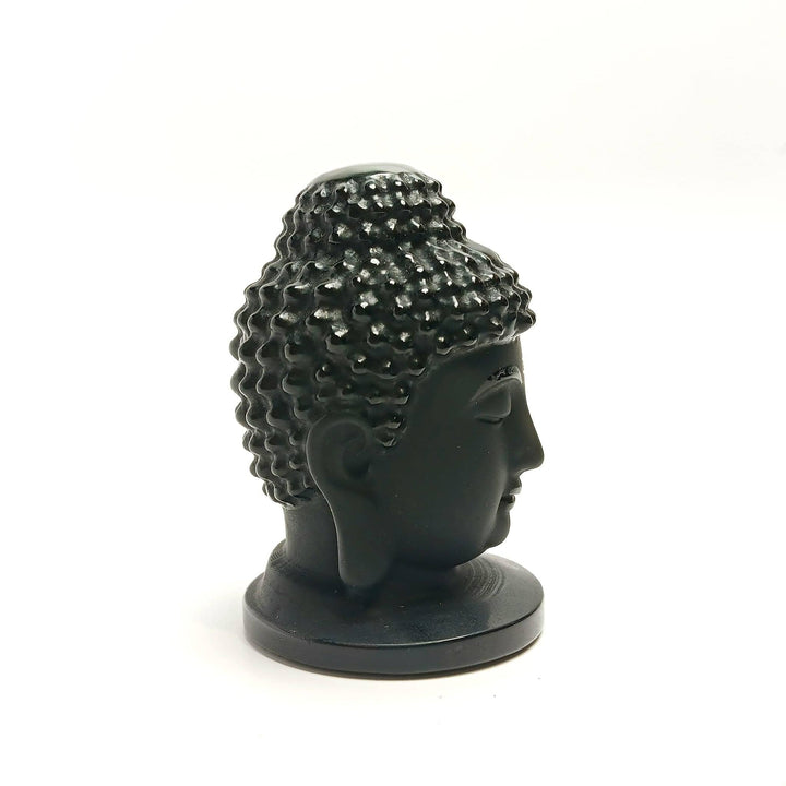 Black Obsidian Buddha Head | The Harmony Store Statue