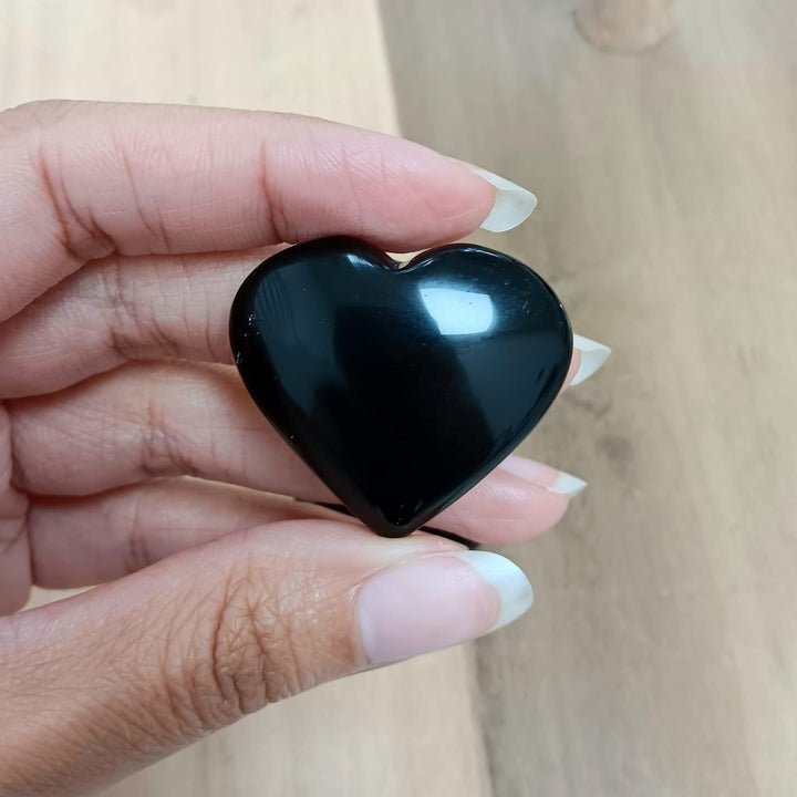 Black Obsidian Crystal Heart | The Harmony Store Heart