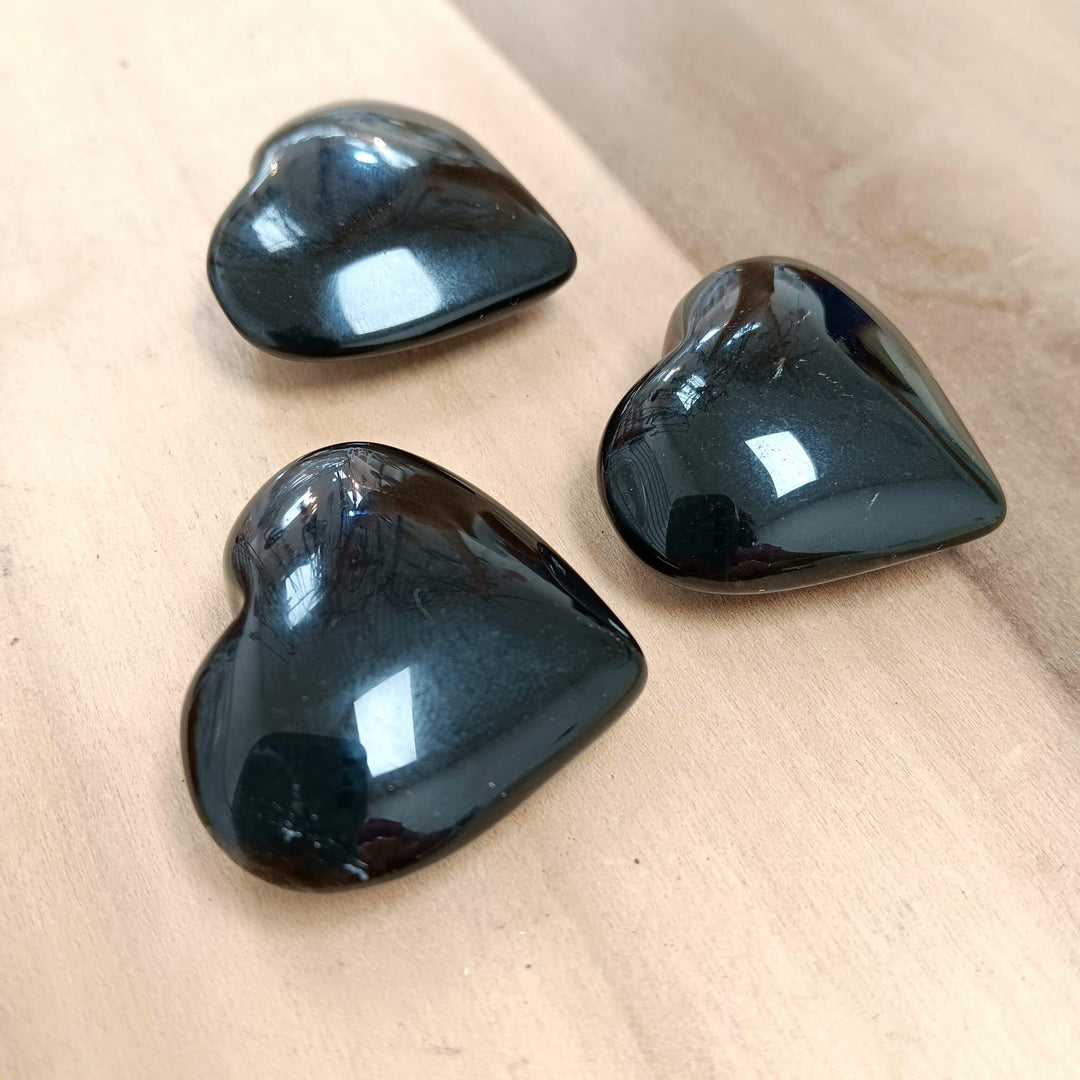 Black Obsidian Crystal Heart | The Harmony Store Heart