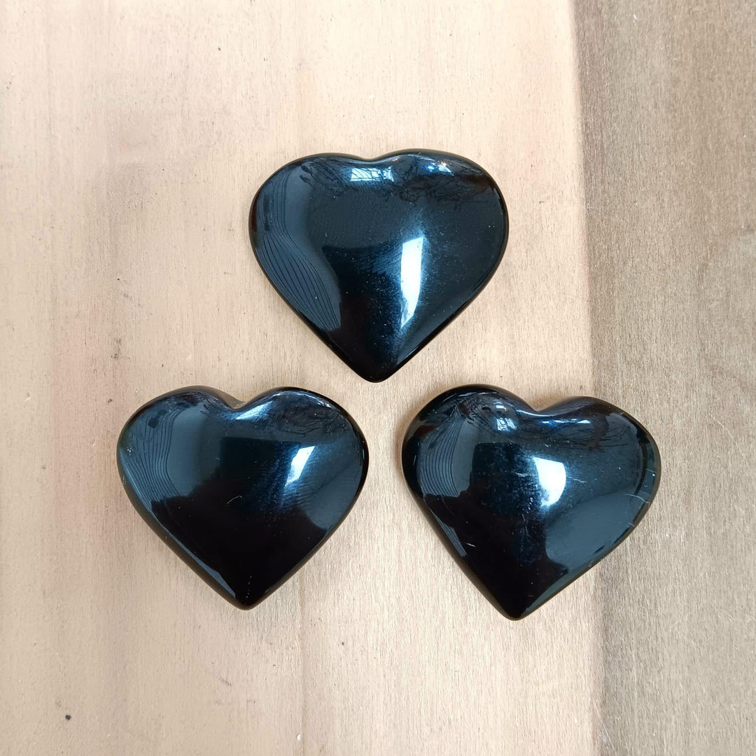 Black Obsidian Crystal Heart | The Harmony Store Heart