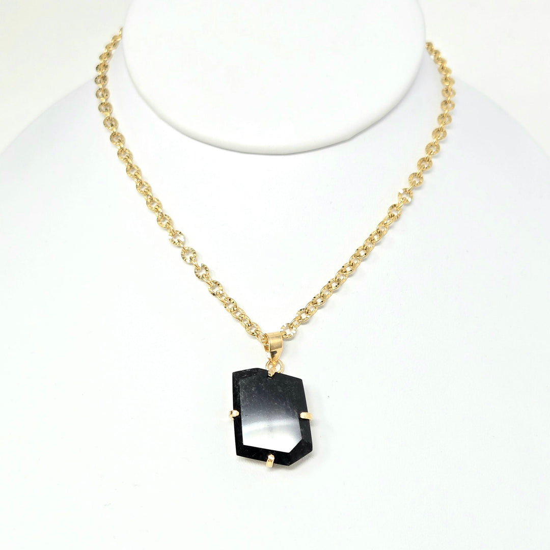 Black Obsidian Faceted Claw Pendant Pendant