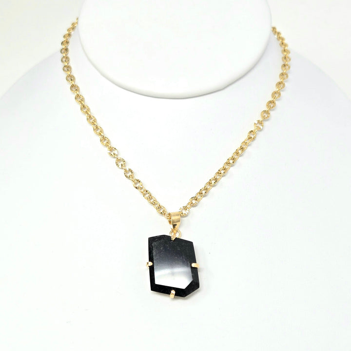 Black Obsidian Faceted Claw Pendant Pendant