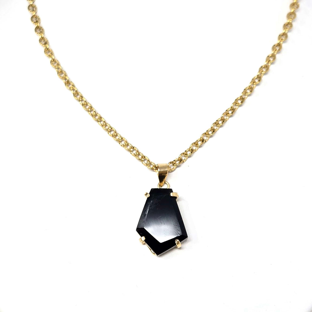 Black Obsidian Faceted Claw Pendant Pendant