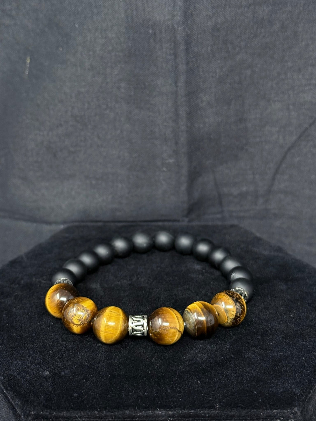Black Obsidian Matte & Tiger's Eye Bracelet | The Harmony Store Bracelet