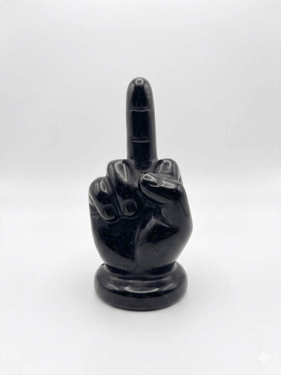 Black Obsidian Middle Finger