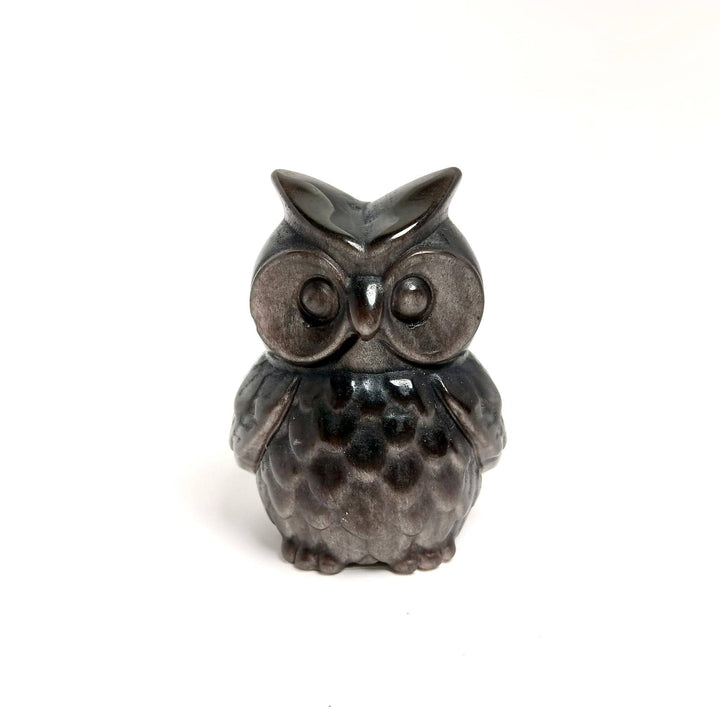 Black Obsidian Owl Crystal Figurine 3 inch | The Harmony Store