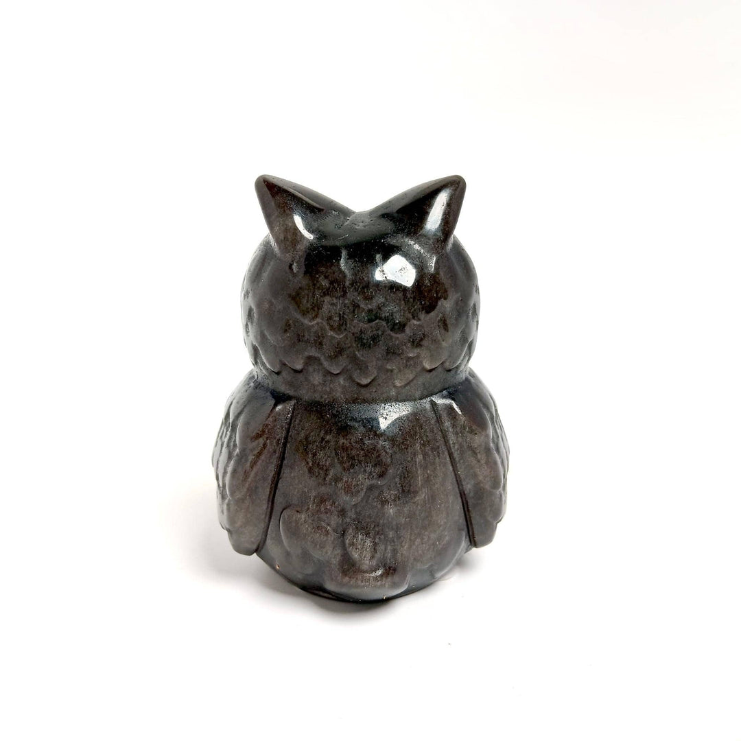 Black Obsidian Owl Crystal Figurine 3 inch | The Harmony Store