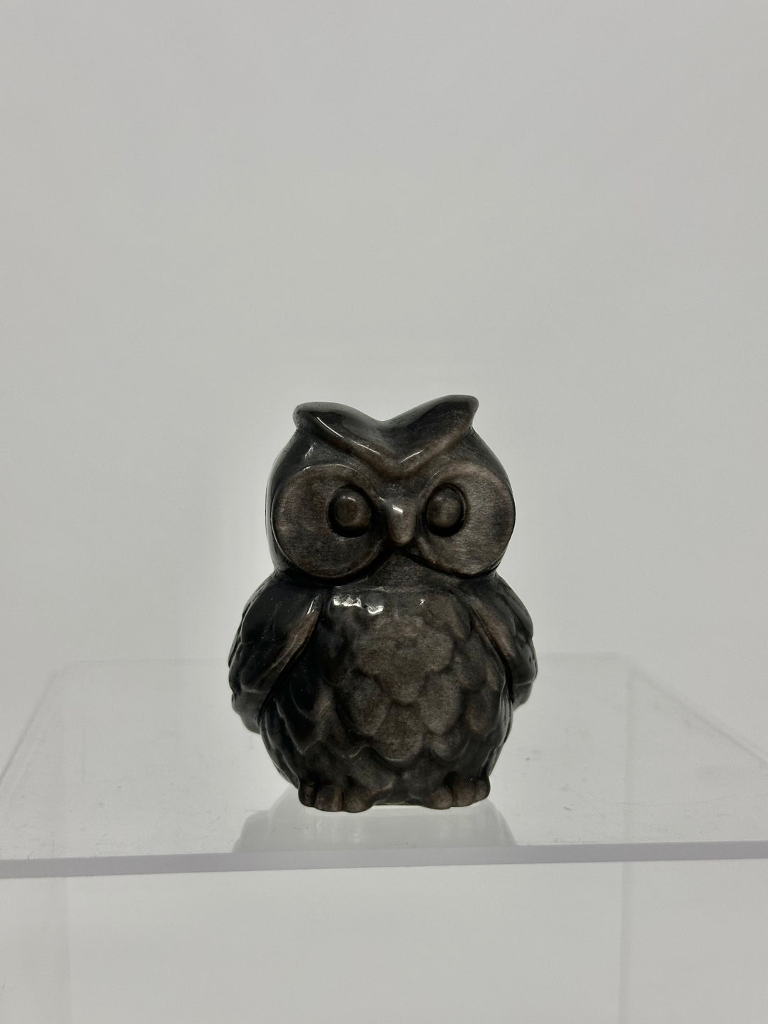 Black Obsidian Owl Crystal Figurine 3 inch | The Harmony Store