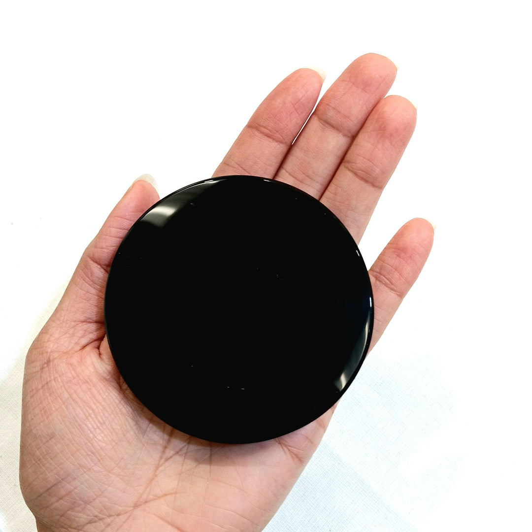 Black Obsidian Scrying Mirror | The Harmony Store Crystal Slab