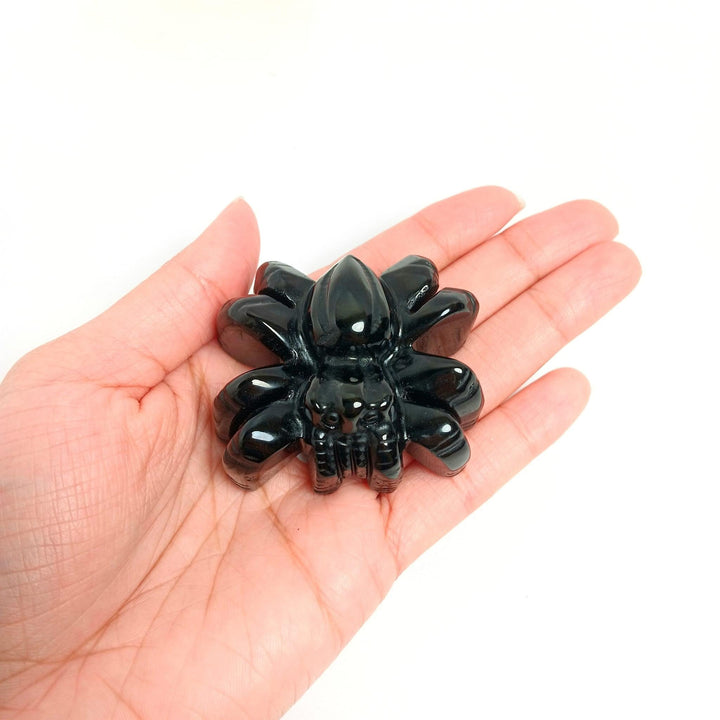 Black Obsidian Spider 2.5-Inch | The Harmony Store Carving