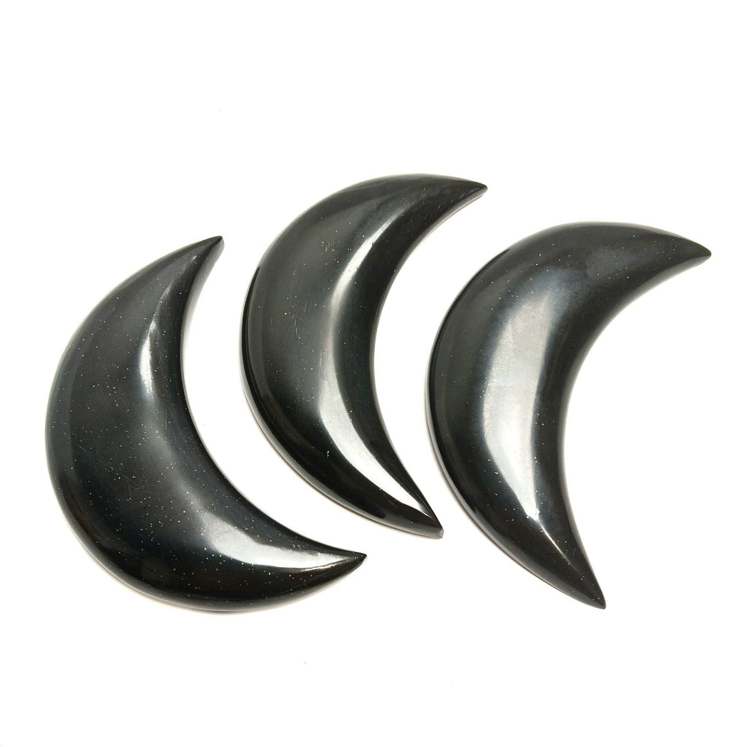 Black Onyx Moon Crystal | The Harmony Store Carving