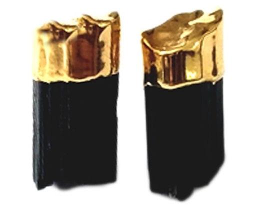 Black Tourmaline Raw Stud Earrings | The Harmony Store Earring