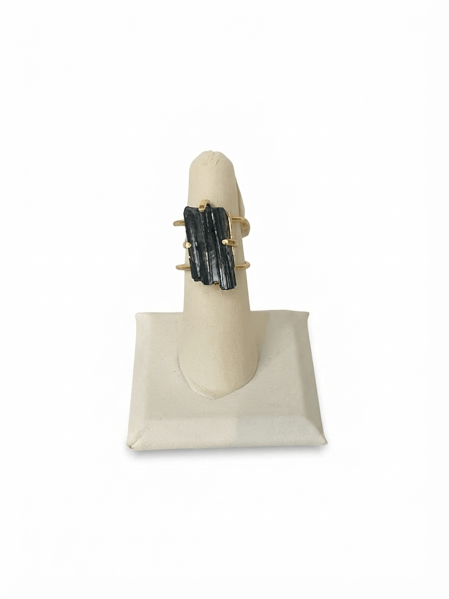 Black Tourmaline Raw Wire Ring | The Harmony Store Ring