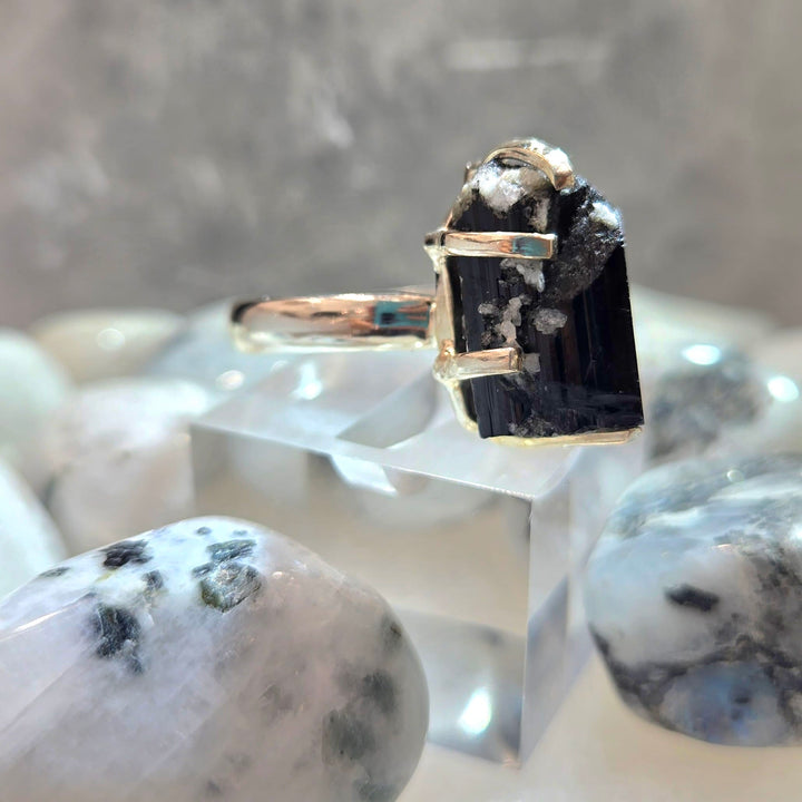 Black Tourmaline Silver Ring | The Harmony Store Ring